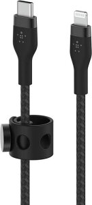 Belkin USB-C to ���C�g�j���O �ґg�V���R�� �P�[�u�� iPhone14 / 13 / 12 / SE / 11 / XR �Ή� �}���[�d �����ϋv MFi�F�� PD�Ή� 1���[�g�� �u���b�N BOOST CHARGE��������Flex