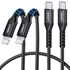 SUNGUYUSB-CLightning�P�[�u��0.5M2�{�Z�b�g�yMFi�F�؎擾�z�^�C�vc���C�g�j���O�P�[�u��PD�Ή�20W�}���[�diPhone�[�d�P�[�u��Carplay�Ή����ϋv�i�C�����҂�iPhone141312