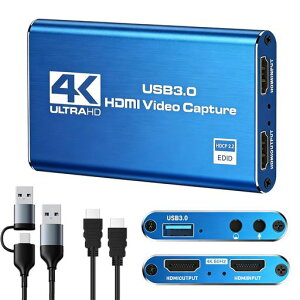 �y2026�ŐV�z�L���v�`���[�{�[�h Switch 1/2 �Ή� 4K HDMI �p�X�X���[ 1080P 60FPS USB 3.0 �����`�� ����x�� �r�f�I�Q�[���L���v�`���[ �{�[�h PC/PS4/PS5/Xbox/Wii