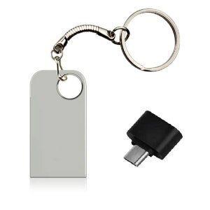 1TBUSB3.0�t���b�V���h���C�u�����`��USB������(Type-C�A�_�v�^�[���t��)���^�y�ʍ����f�[�^�]���{�f�B�X�}�z�pandroid/PC/���b�v�g�b�v(Silver)
