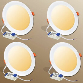 LEDダウンライトφ1009W埋め込み式天井ライト埋込型LEDAC85-265V調光器非対応電源外置工事必要照射角120度密閉器具対応埋込穴φ100mm電球色(4個セット)