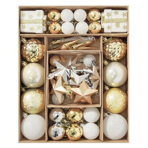 NX}X{[I[ig6cm58ZbgSVNVIOZkNX}Xc[S[hzCgؑނfR[V58ctWhiteGoldChristmasBallOrnaments