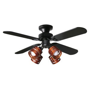 シーリングファンライト照明リバーシブルリモコン式LED対応省エネ風量調節天井照明天井ファン冷暖房効果日本語説明書付き(ブラウン)