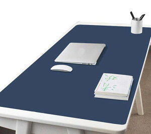 NOEINAオフィス用品PUレザーデスクマットマウスマットPC机学習机パソコンマットマット大型多機能耐久性両方の側が利用可能ネイビー+オレンジ100x50cm