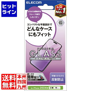 エレコム iPhone 16 ガラスフィルム 反射防止 PM-A24AFLGGM
