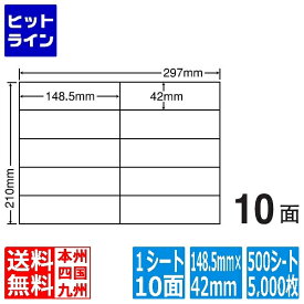 ナナラベル ナナコピー 148.5mm×42mm A4版 297mm×210mm 500シート(100シート×5) C10i