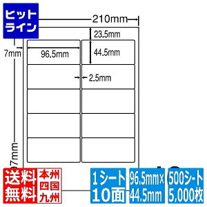 ナナラベル ナナワード 96.5mm×44.5mm A4版 210mm×297mm 500シート(100シート×5) TSA210F