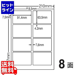 ナナクリエイト ナナタフネスラベル 91.4mm×63.5mm A4版 210mm×297mm 100シート FCL2
