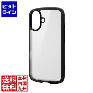 �G���R�� iPhone 16 TOUGH SLIM LITE �n�C�u���b�h�P�[�X �t���[���J���[ �V���L�[�N���A PM-A24ATSLFCSBK