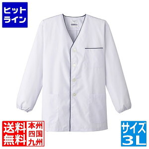 サンペックスイスト 男性用デザイン白衣・長袖 FA-3753L (ホワイト) SHK4805