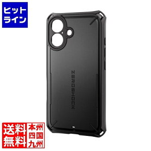 �G���R�� iPhone 16/�n�C�u���b�h�P�[�X/ZEROSHOCK Solid/�Ɍ��ی�/�u���b�N PM-A24AZEROSBK