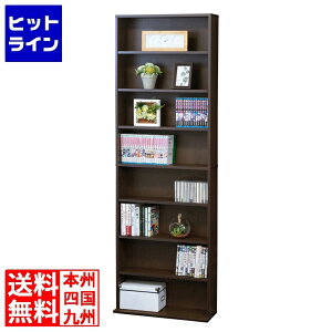 本棚 スリム おしゃれ 文庫本棚 W600S ダークブラウン 61649 | 薄型 漫画 組み立て式 KUROSHIO/クロシオ