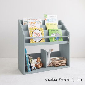 【期間中P2倍】 絵本棚 木製 おしゃれ スリム コンパクト 絵 本棚 絵本ラック 完成品 おもちゃ ディスプレイ 人気 モンテ式 モンテッソーリ 無垢 日本製 Lサイズ 人と木 子供用 大容量 収納 【表紙が見える絵本棚 スプルース Lサイズ】