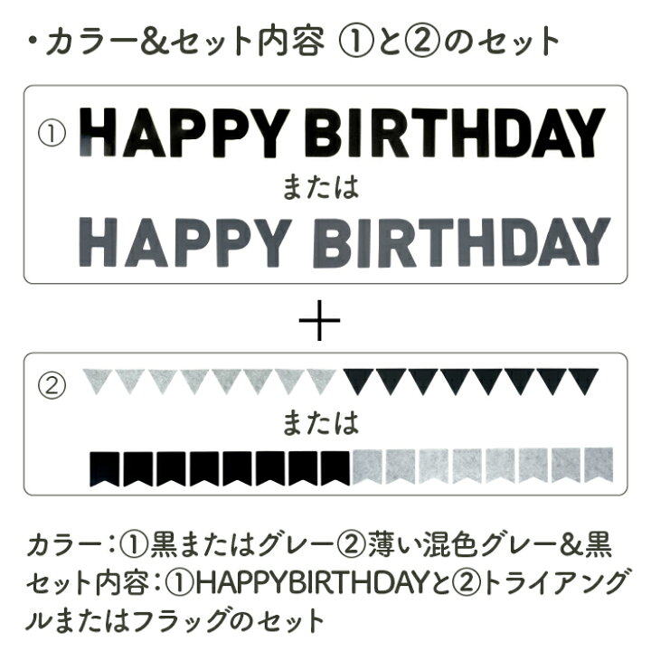 楽天市場 誕生日 パーティー 飾り付け ガーランド Happy Birthday フラッグ セット 飾り ブラック グレー バースデー 1歳 2歳 3歳 男 女 メール便送料無料 紐付き 北欧 モノトーン ブラック シンプル 子供部屋 かわいい おしゃれ 飾り付け レターバナー インスタ映え