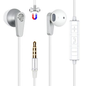 イヤホン 有線超通話クリア 3.5mmジャック HiFi音質 イヤホンマイク 快適な装着感 マイク付きイヤホン DAC重低音 イヤフォン 音量調節 磁気スポーツ　パソコン pc/Android/iPhone対応 通勤/会議/仕事/ゲームに最適