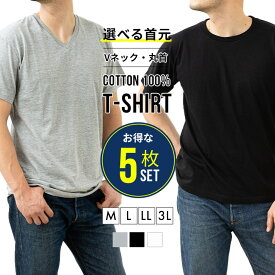 ＼MAX50％OFF★P20倍★6/11まで／ 5枚セット Tシャツ 送料無料 半袖 V首 丸首 メンズ インナーウェア 下着 肌着 男性用 旦那 彼氏 父親 おうちコーデ おうち おしゃれ 父の日 備蓄 【14186-87】 敬老の日 楽天スーパーSALE