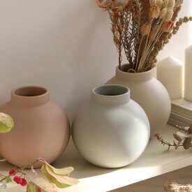 花瓶 陶器 フラワーベース ASH ショート 直径16cm×高さ15.5cm