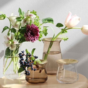 花瓶ガラス一輪挿しキントーKINTOルナLUNA8×7cmフラワーベース真鍮水耕栽培
