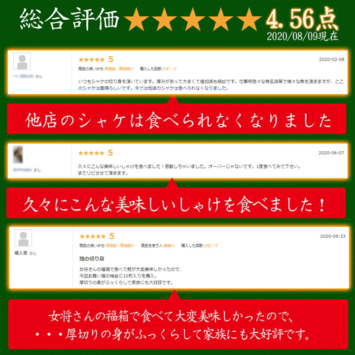 楽天市場 厚切り鮭切り身 10枚 鮭 シャケ 切り身 ふっくら厚切り 銀シャケ 甘塩 当店不動の人気no 1 女将の福箱でも大好評 レビュー高評価 4 5 プロが使う 鮭の切り身 築地 豊洲 樋徳商店 魚河岸樋徳