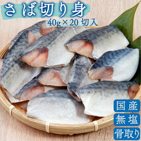 ひとま 無添加 国産 天然 無塩 さば 鯖 切り身 40g 20切 800g 魚 骨取り 骨なし サバ 冷凍 バラ凍結 送料無料 【まぐろのSANKO海商】