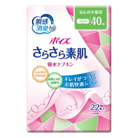 日本製紙クレシア　ポイズさらさら素肌　吸水ナプキン　安心の少量用　22枚