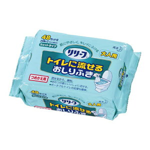 \2日間限定☆全商品対象10%OFFクーポン/花王 リリーフ トイレに流せるおしりふき つめかえ用 24枚【大人用 大判 ノンアルコール 】