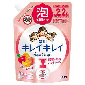 \30日限定☆全商品対象10%OFFクーポン/ライオン キレイキレイ薬用泡ハンドソープ フルーツミックスの香り つめかえ用大型サイズ 450ml【衛生 ボディケア 石鹸 ハンドソープ 手洗い】