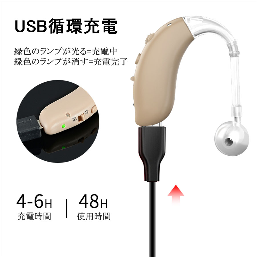 楽天市場】集音器 充電式 耳掛け式 デジタル 軽量 補聴器の代わりに