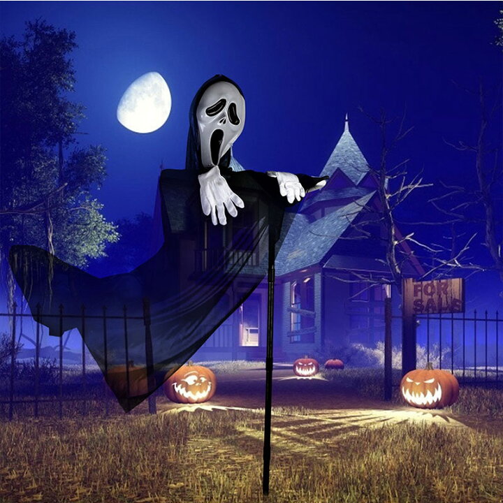ハロウィン Scream ScareCrow ゴーストローブ かかし 吊り飾り ハロウィーン 悲鳴 中庭 庭 装飾 道具 怖い パーティー 人形 幽霊  ハロウィングッズ 学園祭 文化祭 雰囲気 通販