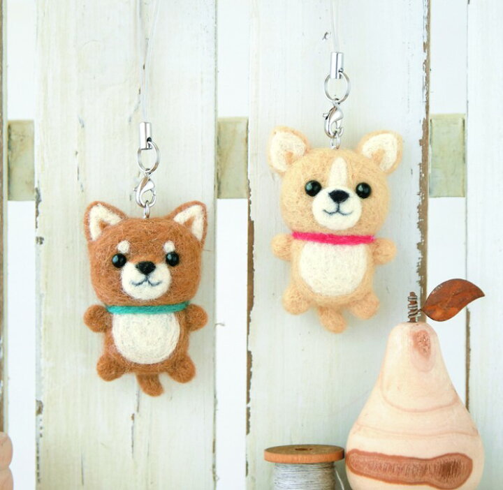 楽天市場】チワワと柴犬のふわふわマスコット☆ストラップ手作りキット 
