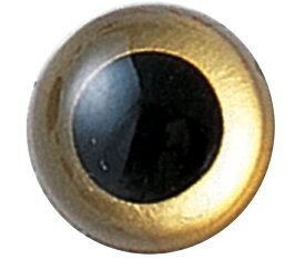 ぬいぐるみ・マスコット用の目ゴールド 4.5mm-9mmのうちの1サイズ 6個（スチロール製クリスタルアイ）差し込み式 ワッシャー付き 縫いぐるみ用 フェルト手芸 手作りキット diy 金色の目