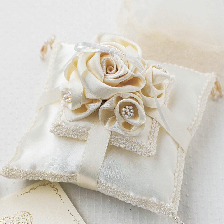 楽天市場 リングピロー手作りキット ローズのベール付きリングピロー シャンパンゴールド 結婚式 結婚祝い 花嫁diy Hitomiの幸せデリバリー
