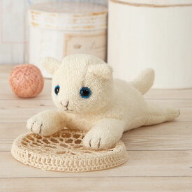 自然素材で作る 白ねこ 手作りキット オーガニック 猫 ぬいぐるみ 手芸パック ネコ