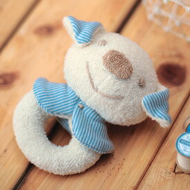 いぬ がらがら手作りキット ブルー 出産祝い 犬 赤ちゃん ラトル おもちゃ ガラガラ