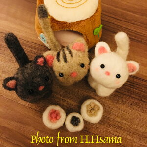 楽天市場 かわいい猫のお友だち フェルトマスコット手作りキット 黒猫 白猫 トラ猫 羊毛フェルトで作る ねこのぬいぐるみ 自由研究 Hitomiの幸せデリバリー