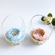 選べるお花 サーバーバスケット ミニ リングピロー 完成品 2個セット フラワーリングクッション 結婚式 …