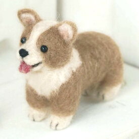 スターターセット付き ミニチュア ウェルシュ・コーギーのマスコット手作りキット 羊毛フェルトで作る犬のぬいぐるみ 自由研究 手芸 おうち時間 diy