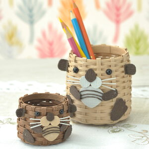 自分で作る ラッコの親子のペン立て 手作りキット 小物入れ 自由研究 エコクラフト 手芸 趣味 入学準備 親子手芸 ハンドメイド ワークショップ