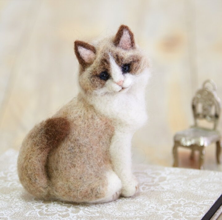 楽天市場 羊毛フェルトで作るスーパーリアルな猫ラグドールのマスコット手作りキット ねこのぬいぐるみ ウェルカムドール 自由研究 きりのみりい先生デザイン Hitomiの幸せデリバリー