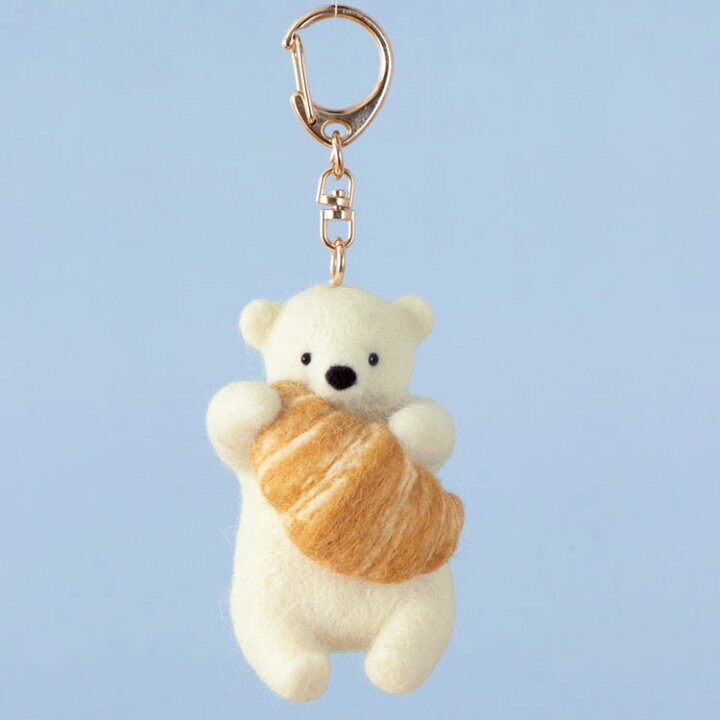 楽天市場】クロワッサンを持ったシロクマのキーホルダー 手作りキット 