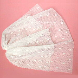 水玉模様 ベール 完成品 ヘッドの飾りなし ピン2本付 ドール用 人形用 ウェルカムドール用 マスコット用 装飾 小物 結婚式 披露宴 ウェディング