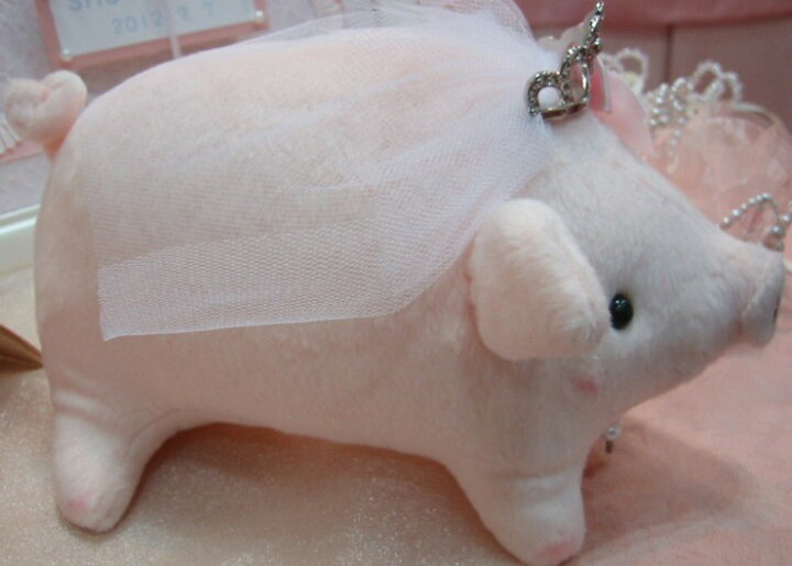 楽天市場 ウェルカムとんちゃんピンク完成品お名入れなし ティアラ付き 結婚式 豚のウェルカムドール ぶたのぬいぐるみ Hitomiの幸せデリバリー