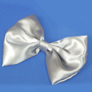 蝶ネクタイ 完成品 【Lサイズ】 (サテンシルバー)サイズオーダー品 大きめの ドール用 人形用 ウェルカムドール用 マスコット用 装飾 小物 結婚式 披露宴 ウェディング
