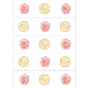 オリジナルウェルカムボード用追加シールフラワーピース(薔薇)1シート15枚 結婚式 ウェルカムボード 寄せ書き ローズ