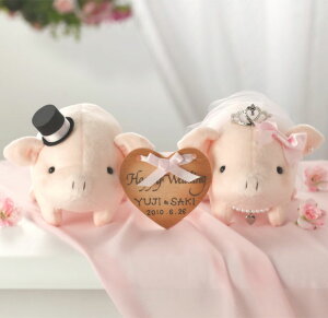 綿・針・糸・ティアラ付き ウェルカムとんちゃん(ピンク)ウェディングドール 手作りキット ぶた ぬいぐるみ 結婚式 ウェルカムドール 結婚祝い ピッグ 初心者向け AR