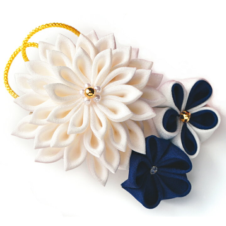 楽天市場】正絹 つまみ細工 お花のブローチ きらめき 白 手作りキット 