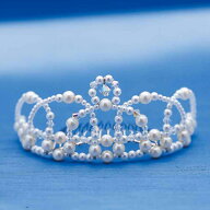 パールビーズのティアラ 完成品 エターナル 結婚式 披露宴 パーティー 二次会 イベント プリンセスウェデ…