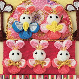 うさぎ の お雛様 手作りキット 色紙タイプ ウサギ 手芸 ひな祭り 手芸 コンパクト雛飾り 卯年 手芸 ハンドメイド 玄関 壁掛け つまみ細工 ウサギ おひなさま
