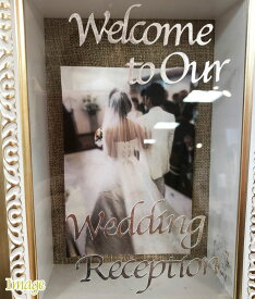 ウェルカムボード用シール 銀色（シルバー）の文字・筆記体1枚「Welcome to Our Wedding Reception」結婚式 花嫁DIY ウェディング レセプション 手作りキット