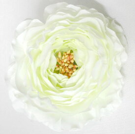 アーティフィシャルフラワー（造花）ラナンキュラス1個 ホワイトから淡いグリーンのグラデーション フラワーアレンジ フラワーパーツ 花材